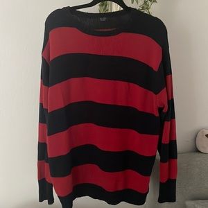 John Galt Red and Black Striped Brianna Sweater